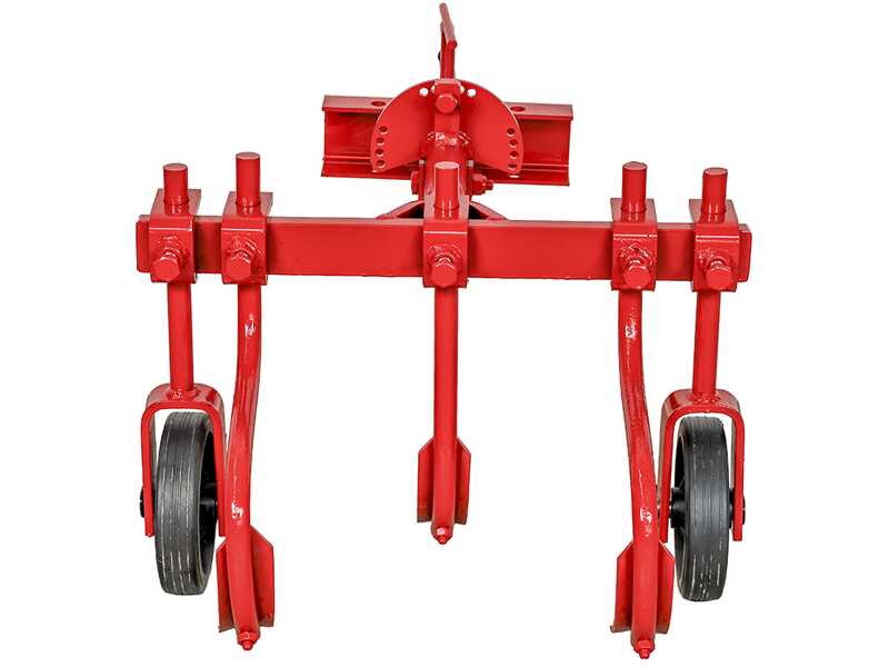 Estirpatore a tre ancore ET-3 con attacco a due bulloni registrabile e barra portattrezzi - Per motocoltivatori da 6-10HP