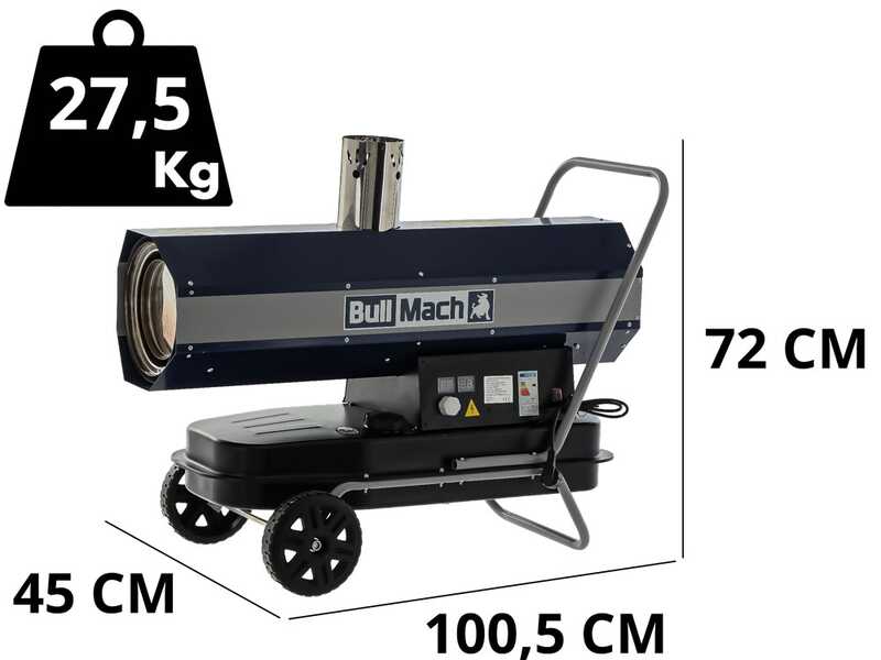 OUTLET - UTILIZZATO PER PROVA - BullMach BM-IDH 30KW - Generatore aria calda diesel - a combustione indiretta
