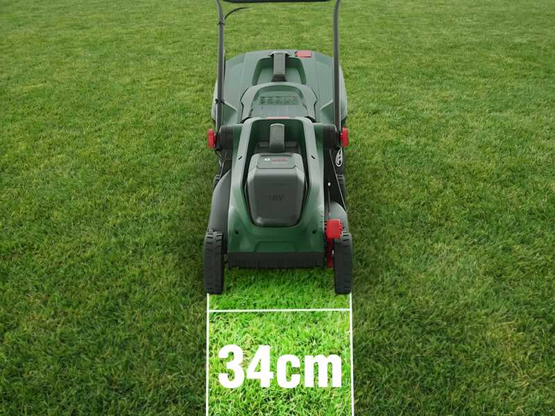 Bosch Rotak18V-34 - Tagliaerba a batteria - Taglio 34 cm - SENZA BATTERIE E CARICABATTERIE