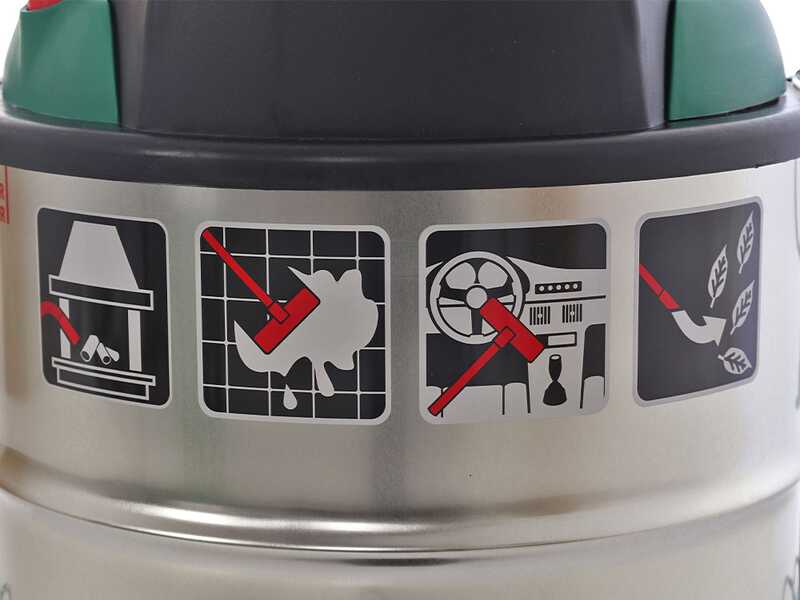 Lavor Ashley Kombo 4 in 1 - Bidone aspiratutto multifunzione - Fusto Inox 14+14 lt - 1200 W