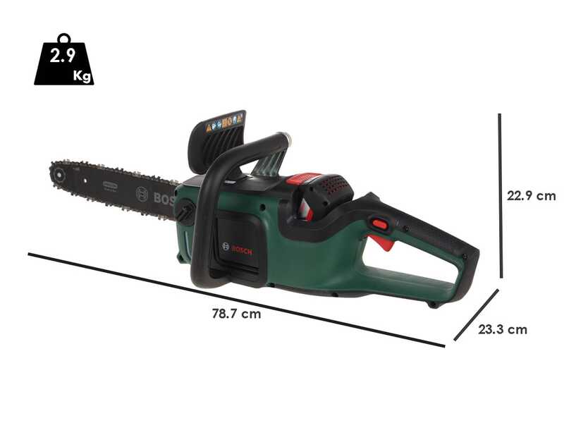 OUTLET - UTILIZZATO PER PROVA - Bosch AdvancedChain 36V-35-40 - Elettrosega a batteria da taglio - 36V 2Ah - Lama da 35cm