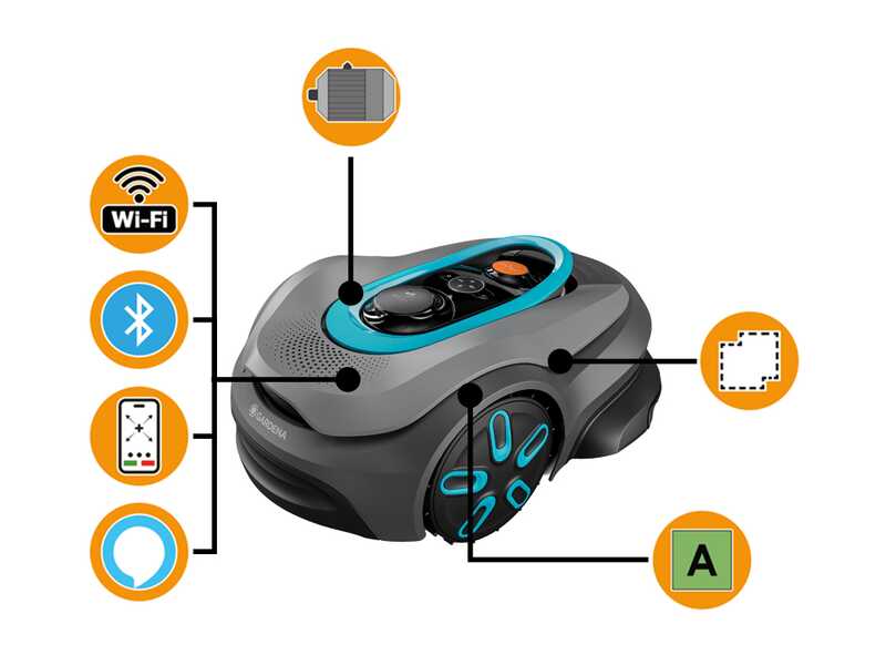 Gardena Smart SILENO Sense 400 - Robot tagliaerba - Gestione con Gardena Smart App - Senza impianto