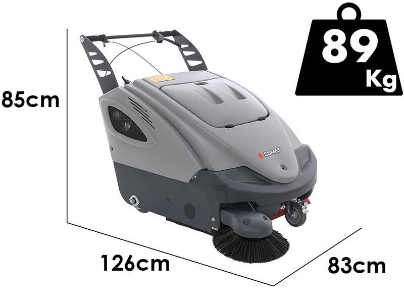 Comet CSW 900B - Spazzatrice semovente a batteria con cesto di raccolta - 12V - SENZA BATTERIE E CARICABATTERIE