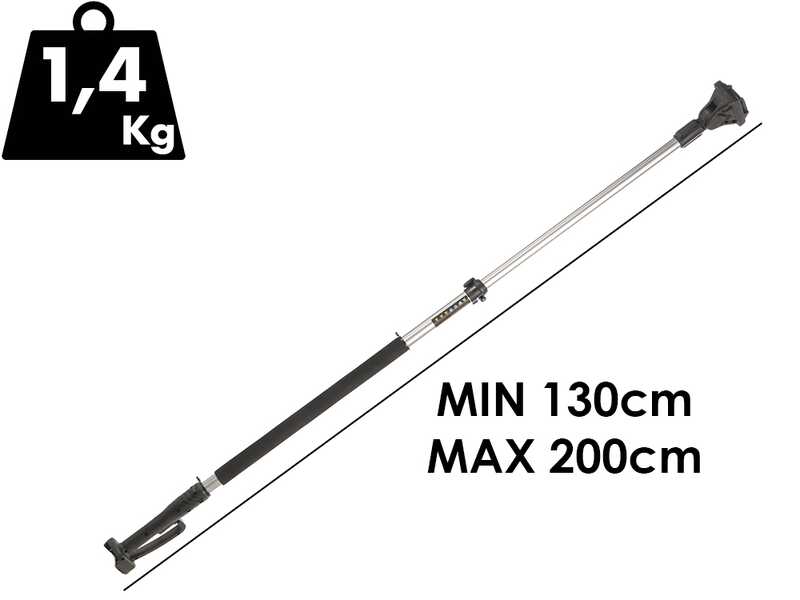 BullMach DIVIANE 25 - Forbice elettrica a batteria + Asta telescopica 130-200 cm - 2x21V 2Ah