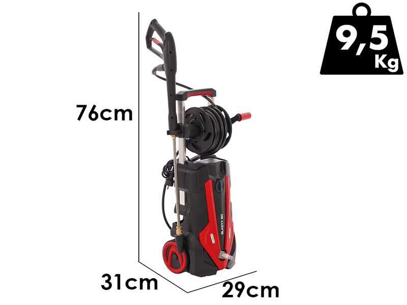 GeoTech Blasty 180 - Idropulitrice con lancia professionale + Kit patio e spurgatubi - 180 bar - 450 l/h