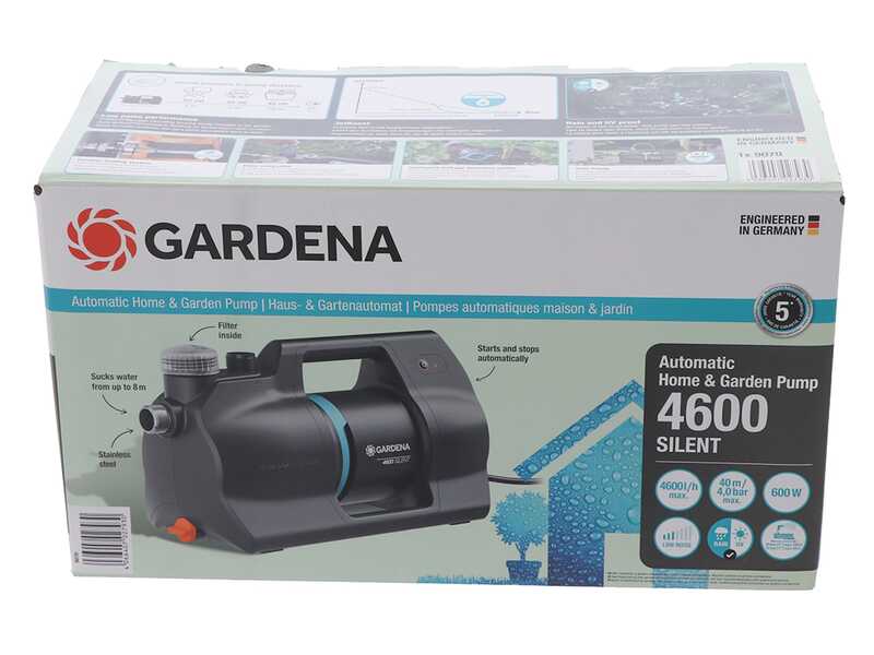 Gardena 4600 Silent - Pompa elettrica autoadescante da giardino - 600 W