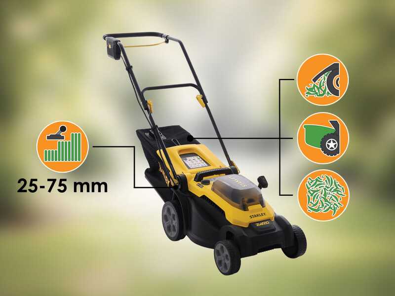 Stanley SCMWP3401M1-QW - Tagliaerba a batteria - 18V 4.0Ah - Taglio 34 cm