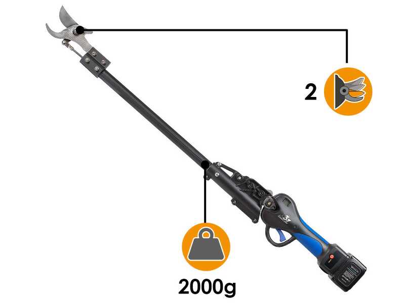 VESCO X37AF - Forbice elettrica su asta a batteria - 90 cm - 2x 21.6V 2.5Ah