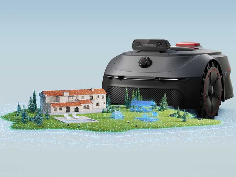 Robottiruohonleikkuri nurmikolla