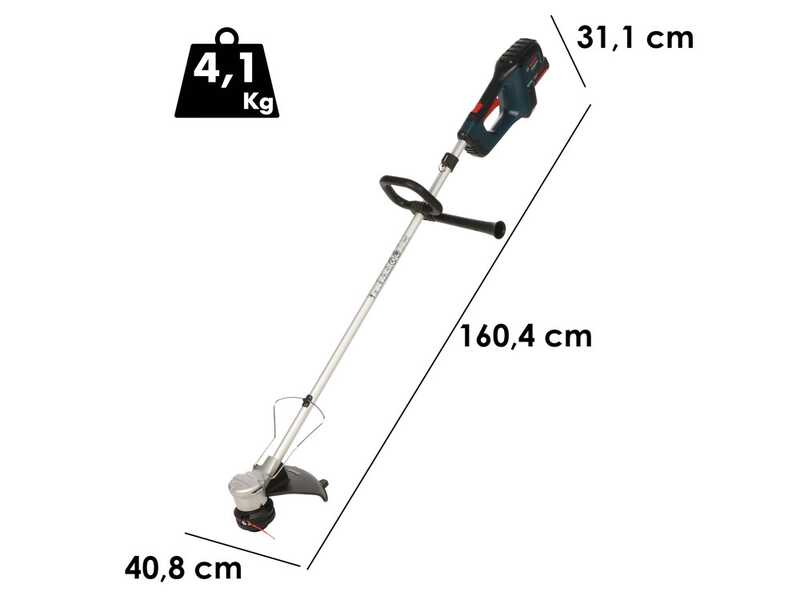Bosch Professional GRT 18V-33 - Decespugliatore a batteria 18V 5.5Ah + in omaggio 1 batteria 18V 5.5Ah e caricatore GAL 12V/18V-80 PRO