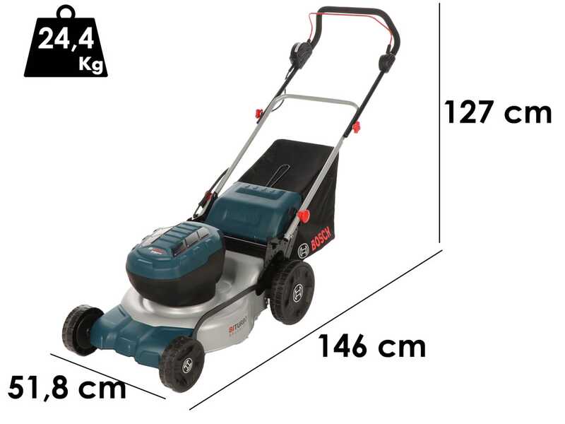 Bosch Professional GRA 18V2-46 - Tagliaerba a batteria - 2x18V 12Ah - Taglio 46 cm - Nuovo caricatore GAL 12V/18V-80 PRO