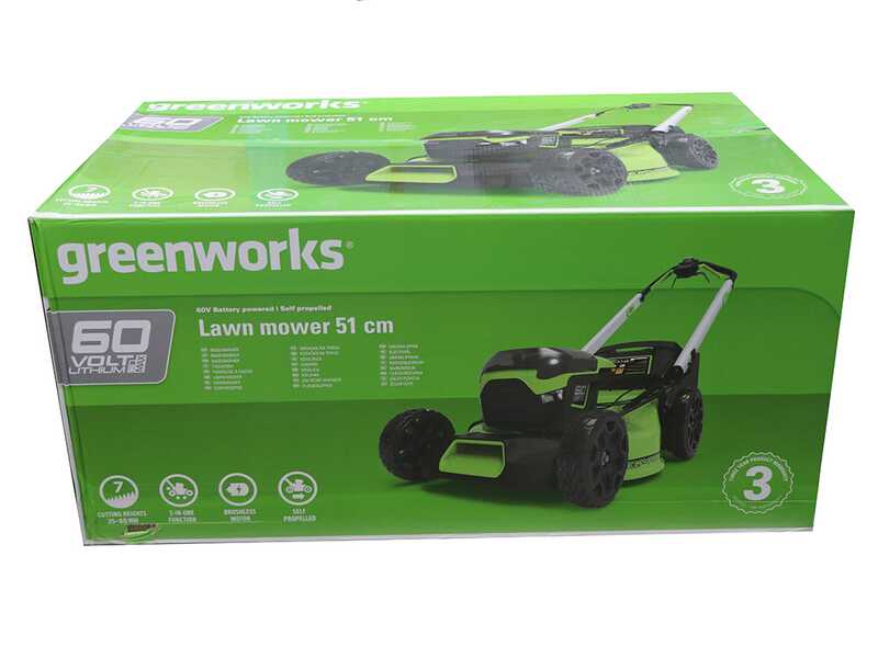 OUTLET - UTILIZZATO PER PROVA - Greenworks GD60LM51SPK4 - Tagliaerba semovente a batteria - 60V/4Ah - Taglio 51 cm
