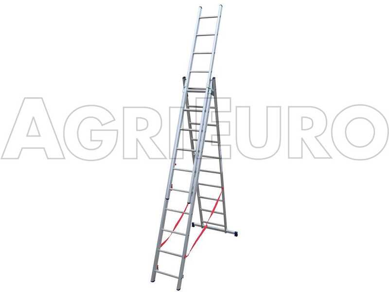 OUTLET - PICCOLI DIFETTI ESTETICI - Facal Stilo, 3x10 gradini, 6.22 mt - Scala telescopica in alluminio allungabile