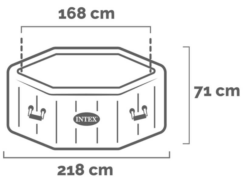 OUTLET - PICCOLI DIFETTI ESTETICI - Intex Ottagonale Jet &amp; Bubble Deluxe 28462EX - &Oslash;218x71 cm - Piscina idromassaggio spa