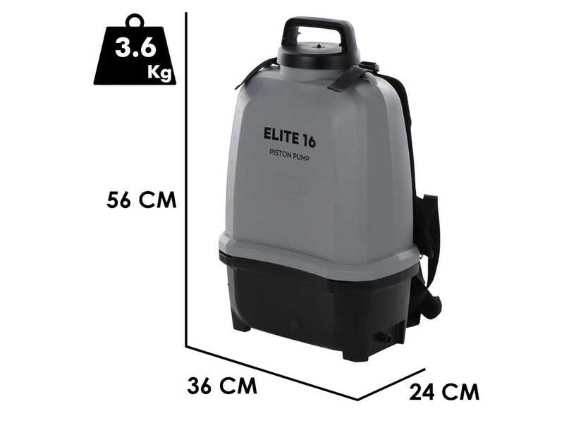 Volpi ELITE 16 PRO TECH - Pompa irroratrice a zaino con lancia in fibra di vetro a batteria - 2X 14.4V 2Ah - 8 bar