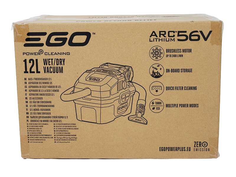 Ego WDV 0300E - Aspirasolidi e liquidi a batteria - Bidone 12L - 56V / 5Ah