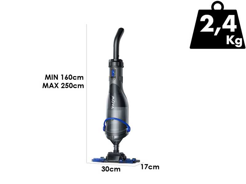 MOVA Handler V10 - Aspiratore a batteria per piscina - Asta di prolunga telescopica