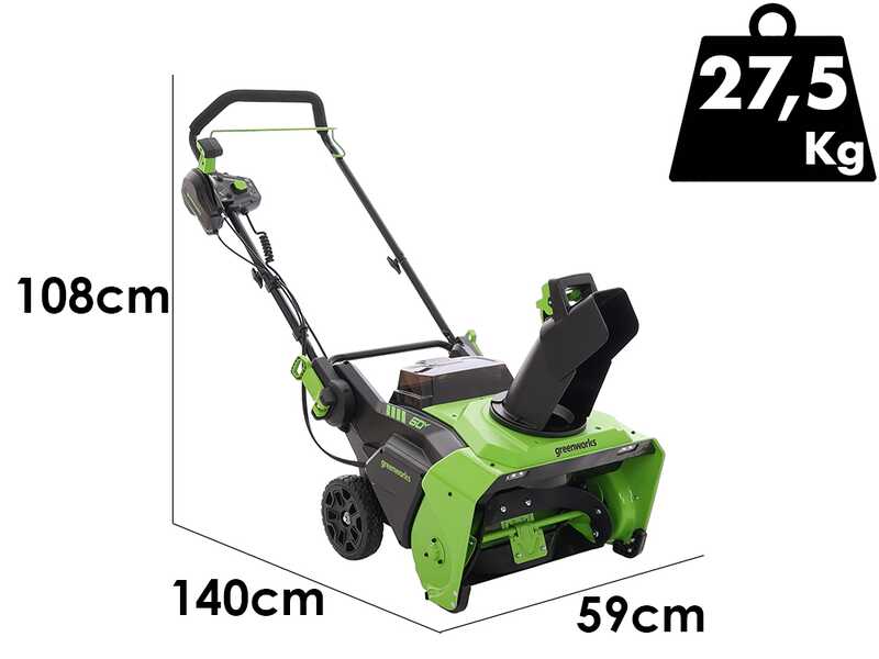 Greenworks GD60ST - Spazzaneve a batteria - 60V 4Ah