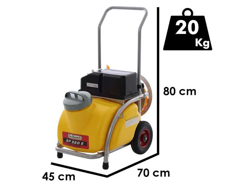 GeoTech SP 320 E - Pompa irroratrice carrellata elettrica a batteria - 30L