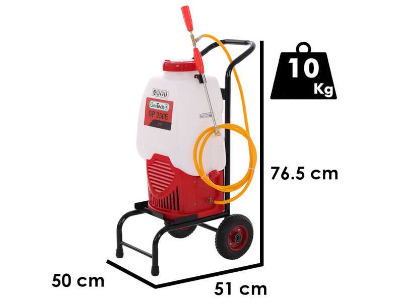 GeoTech SP 250 E - Pompa irroratrice a batteria - A spalla + trolley - 25L