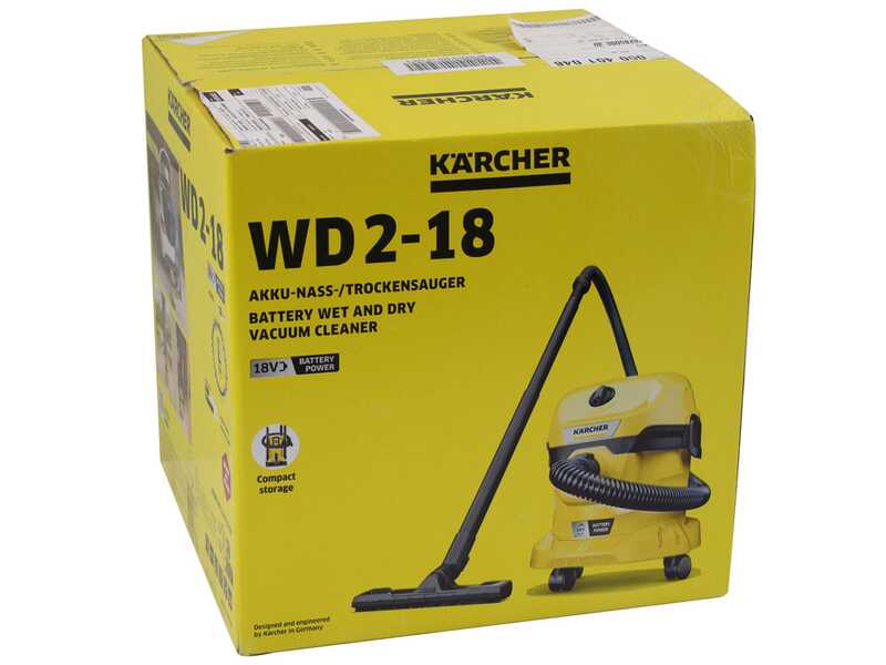 Karcher WD 2-18 - Bidone aspiratutto - Fusto 12 l - 18V 2,5Ah