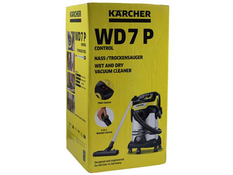 Karcher WD 7 Control P S 30/6/35/T - Bidone Aspiratutto - Fusto in Inox 30 lt - 1400W