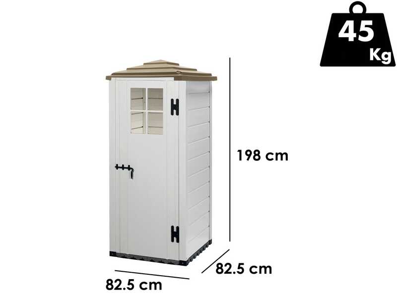 OUTLET - PICCOLI DIFETTI ESTETICI - Garofalo Tuscany Evo 80 Pagoda - Casetta porta attrezzi - Con finestra - 82.5x82.5x198 cm