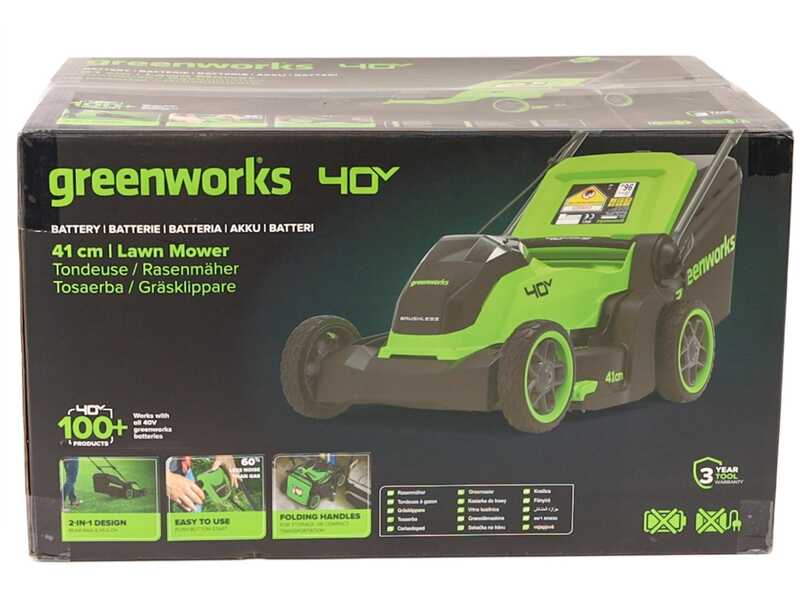 Greenworks MO40L413-01 - Tagliaerba a batteria - 40V/4Ah - Taglio 41 cm