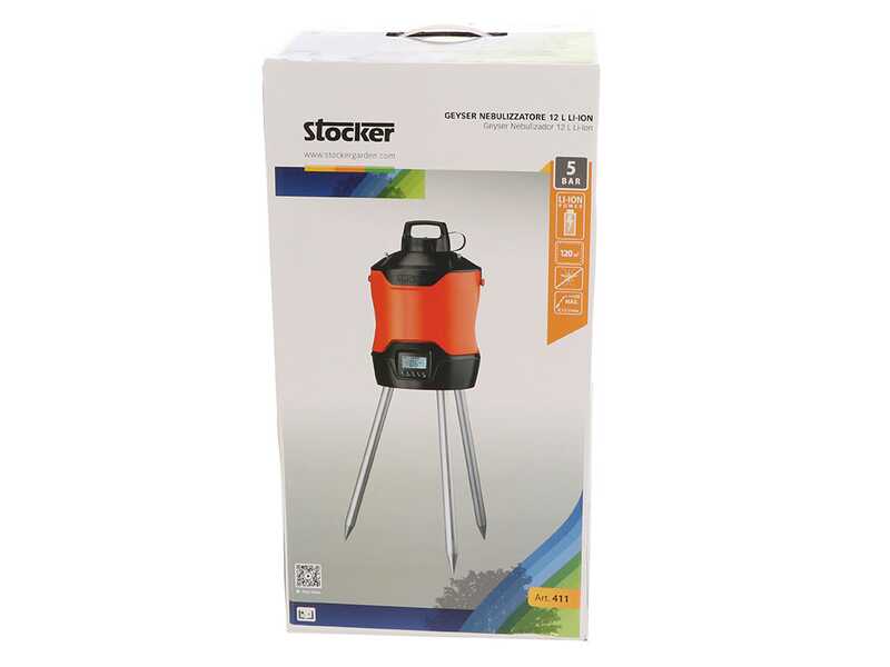 Stocker Geyser Evo 25L - Nebulizzatore antizanzare da giardino a batteria - 21V - SENZA BATTERIA E CARICABATTERIA