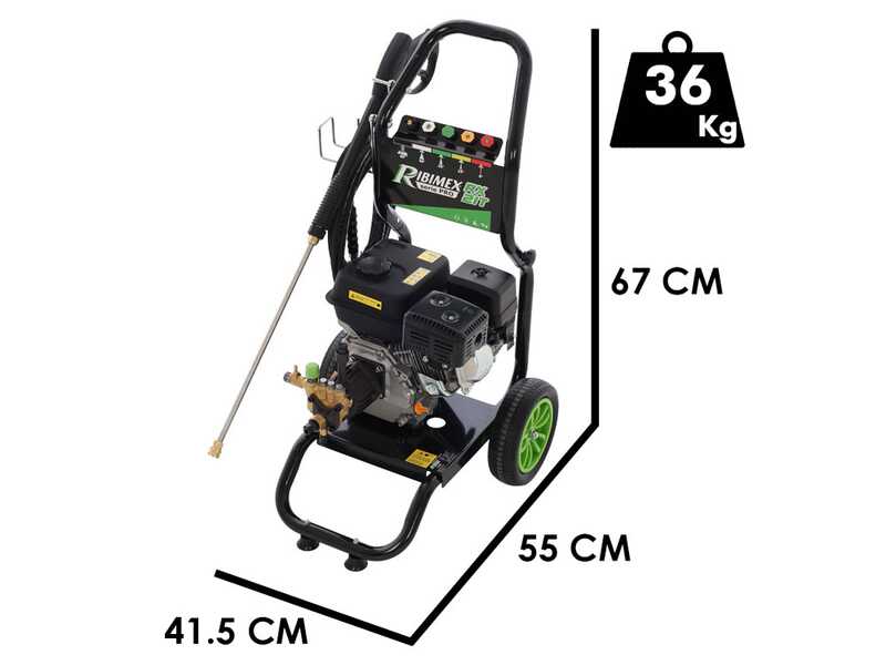 Ribimex RX21T - Idropulitrice a scoppio - 200 bar 678 l/h - Motore Loncin a benzina 196cc