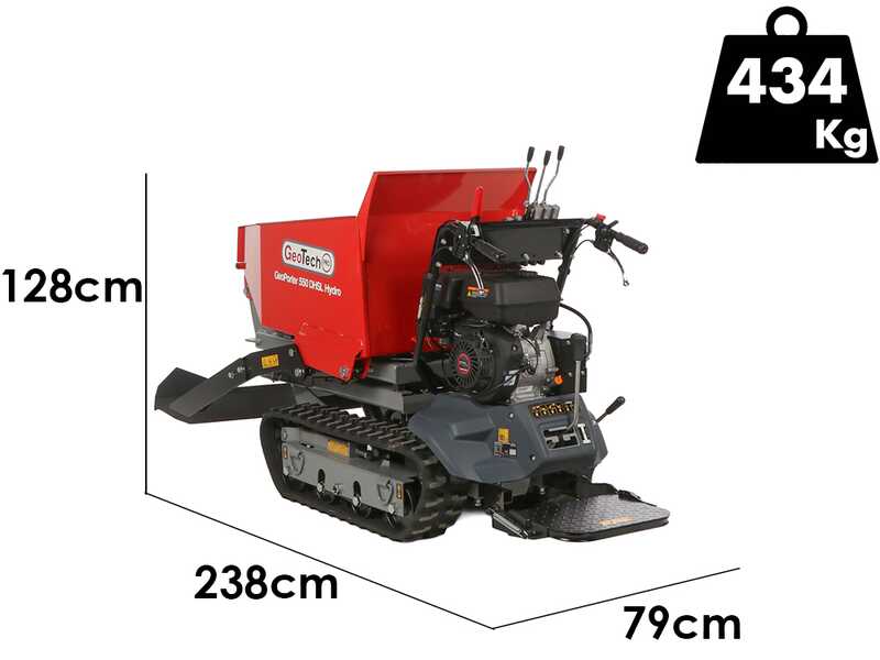 GeoTech-Pro GeoPorter 550 DHSL Hydro - Motocarriola cassone alzabile a pantografo