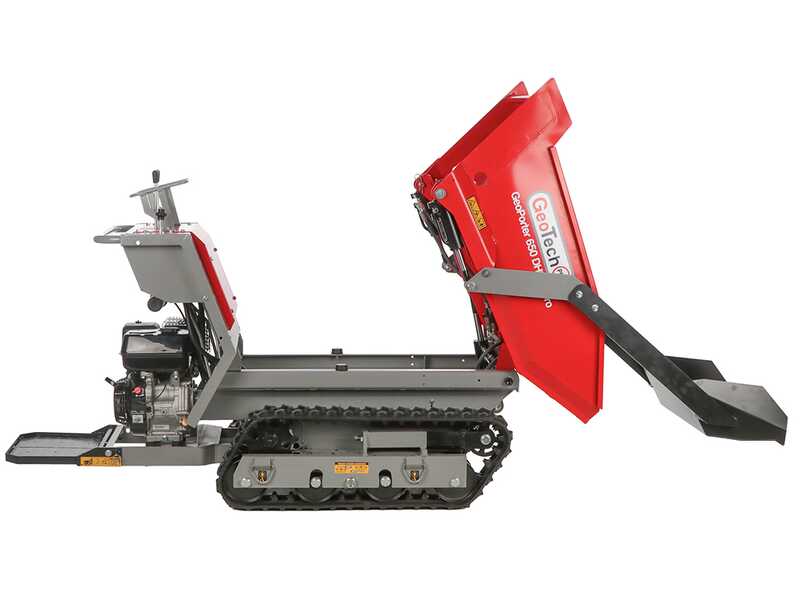 GeoTech-Pro GeoPorter 650 DHS Hydro - Motocarriola cingolata cassone dumper 650Kg con paletta