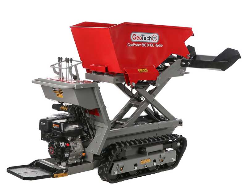 GeoTech Pro GeoPorter 580 DHSL Hydro - Motocarriola cassone alzabile a pantografo - Cambio idrostatico