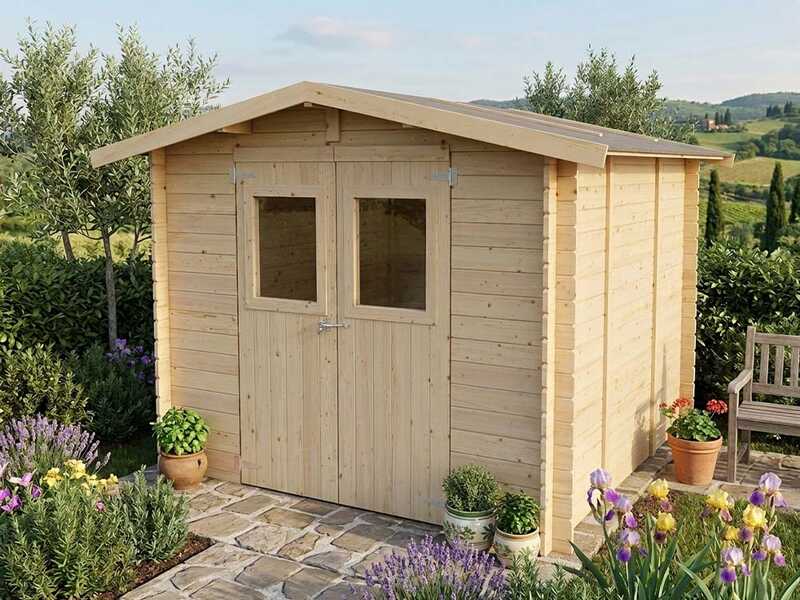 Alce Forrest 249x249 - Casetta da giardino in legno - Con finestre e porta a doppia anta - 249x249x204 cm