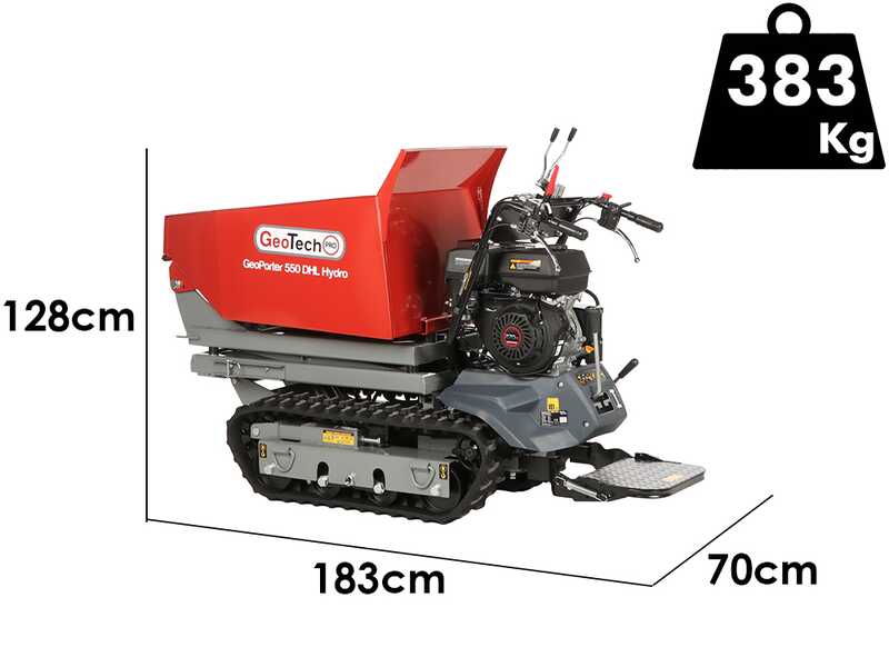 GeoTech Pro GeoPorter 550 DHL Hydro - Motocarriola cassone alzabile a pantografo