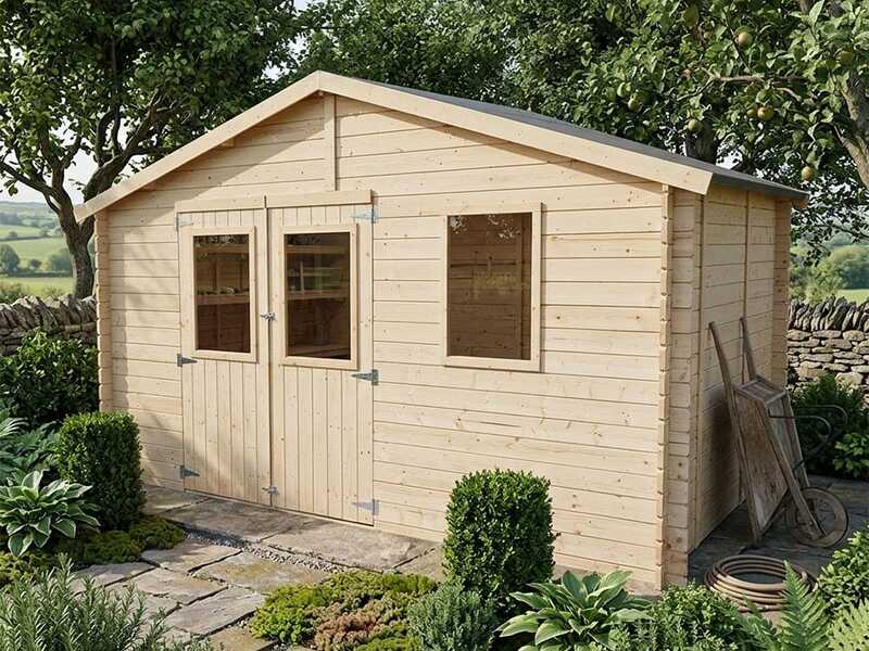 Alce Sara 396x396 - Casetta da giardino in legno - Con finestre - 396x396x236