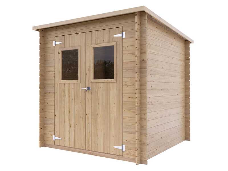 Alce Vibo 198x198 - Casetta da giardino in legno - Con finestre frontali - 198x198x195 cm