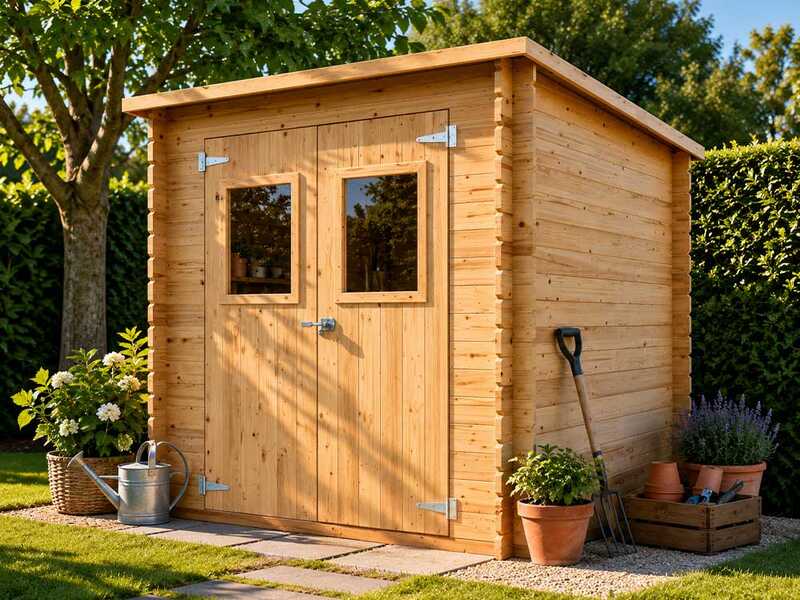 Alce Vibo 198x198 - Casetta da giardino in legno - Con finestre frontali - 198x198x195 cm