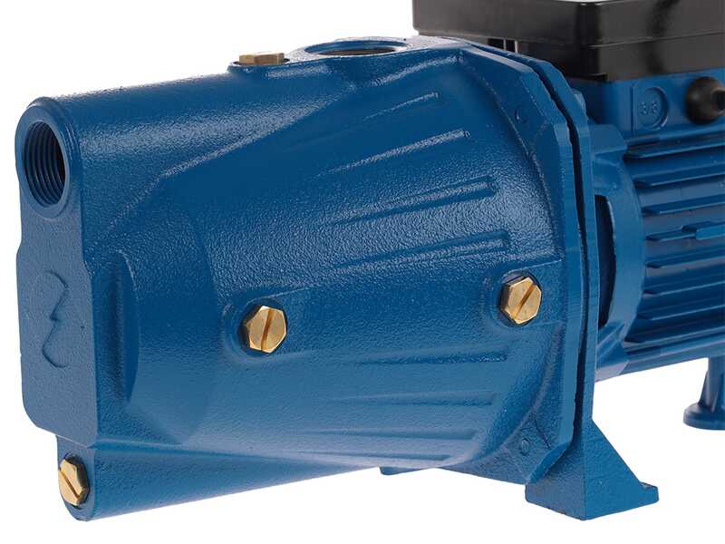 Hyundai JET100L - Elettropompa autoadescante da giardino con attacchi da 1" (25mm) - Acque chiare - 750 W