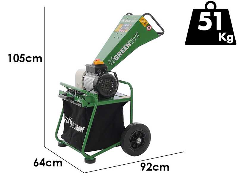 GreenBay GB-WERC 50 B - Biotrituratore elettrico - Con cesto di raccolta
