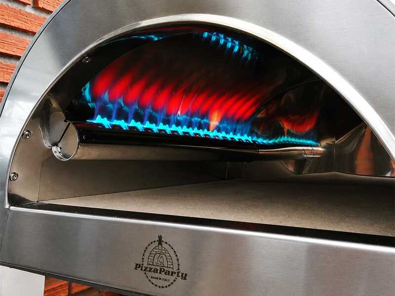 Pizza Party Ardore Perla - Forno a gas per pizza da esterno - Camera di cottura 40x40 cm - Piano cottura in mattoni refrattari