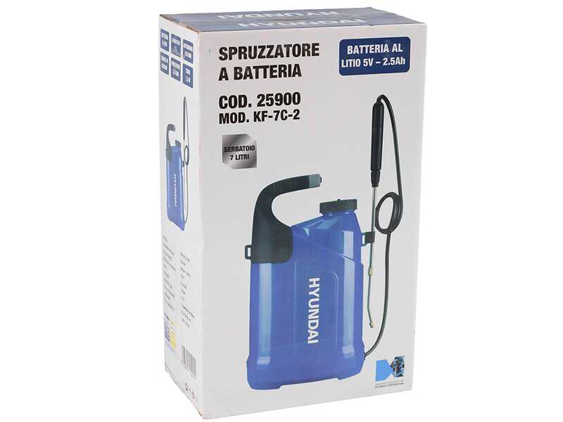 Hyundai KF-7C-2 - Pompa irroratrice elettrica a batteria - A spalla - 7L - 5V 2.5Ah
