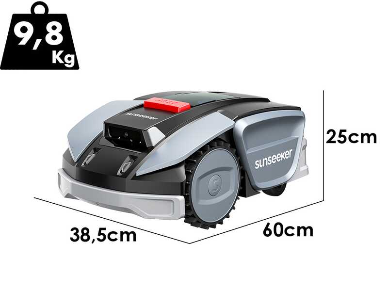 Sunseeker S3 -robottiruohonleikkurin sivunäkymä