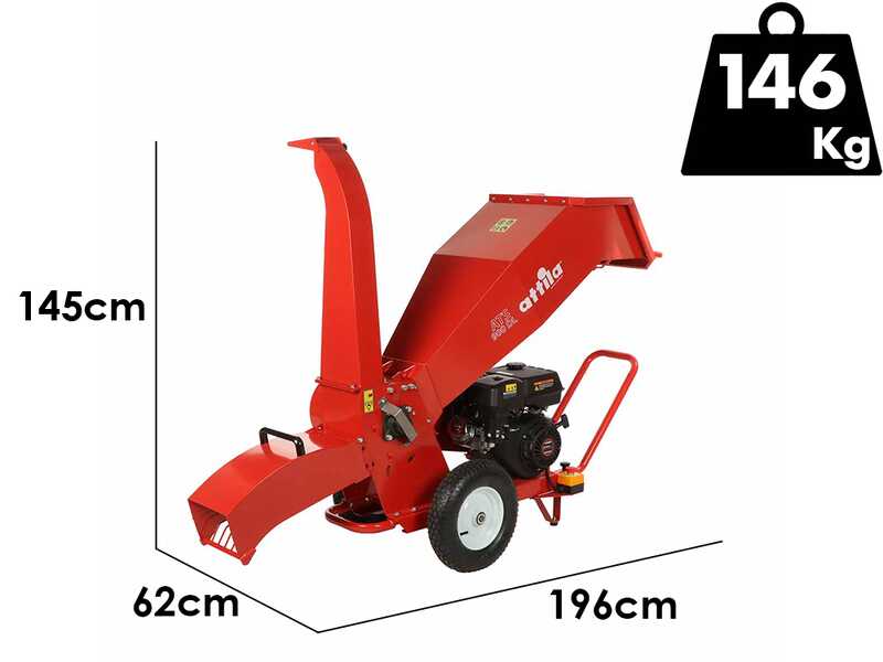 Attila ATS 900 DL - Biotrituratore a scoppio - Motore a benzina Loncin da 270cc - Doppia configurazione di scarico