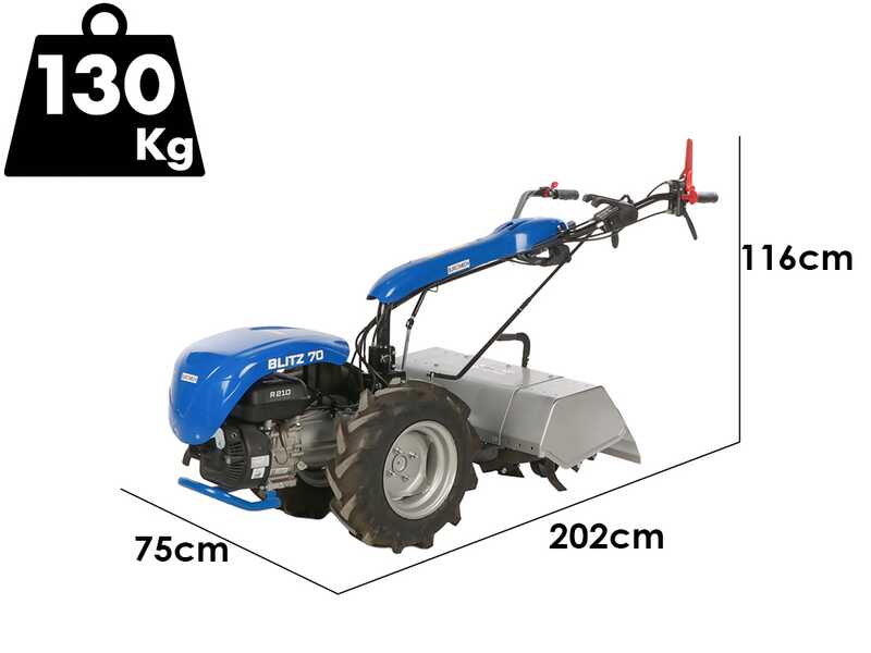 EuroMech BLITZ 70 - Motocoltivatore a benzina - Motore Yagmur R210 - 7 HP