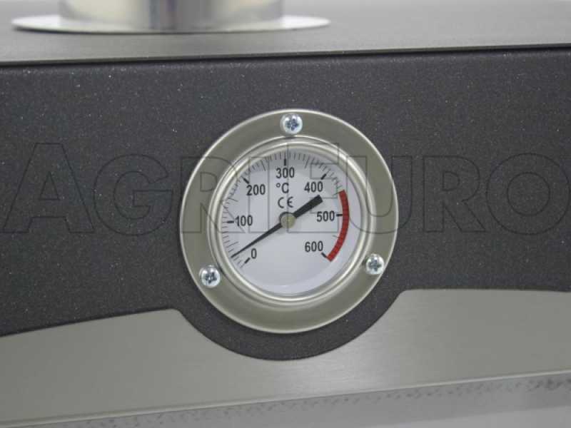 Forno a legna da esterno Minimus 50 Mini EXT in acciaio - Tetto rosso
