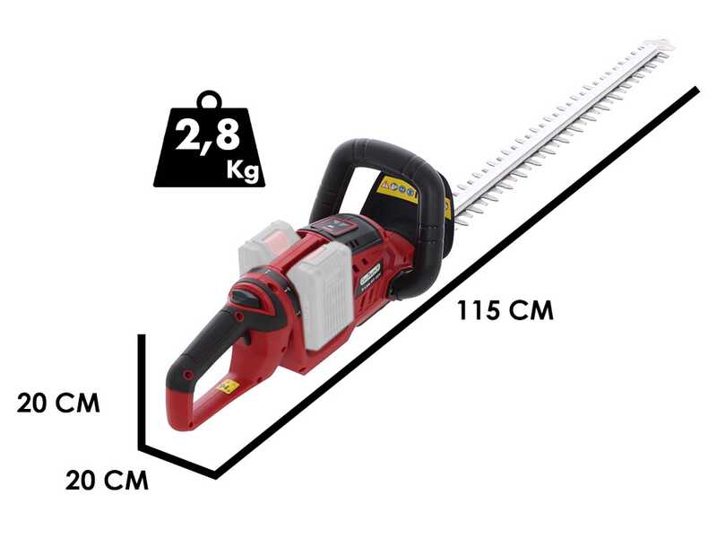 GeoTech X-Line HT-40V - Tagliasiepi a batteria - 40V - SENZA BATTERIA E CARICABATTERIE