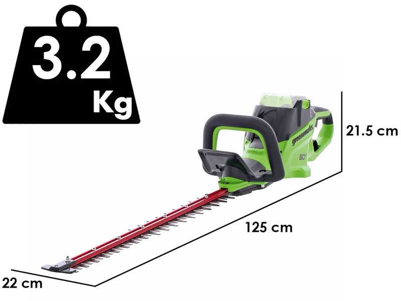 Greenworks HT6606R - Tagliasiepi a batteria - Lama da 66 cm - SENZA BATTERIE E CARICABATTERIE