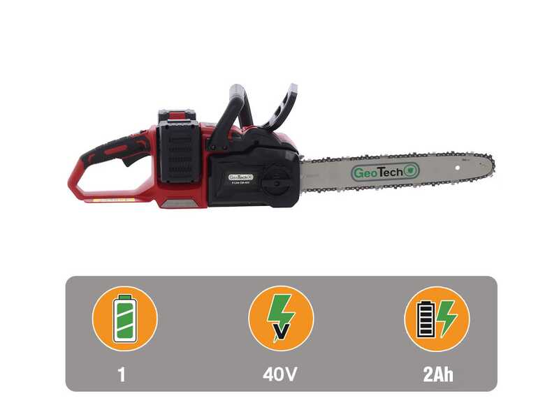 GeoTech X-Line CM-40V - Elettrosega a batteria - Barra 40 cm - 40V 2Ah