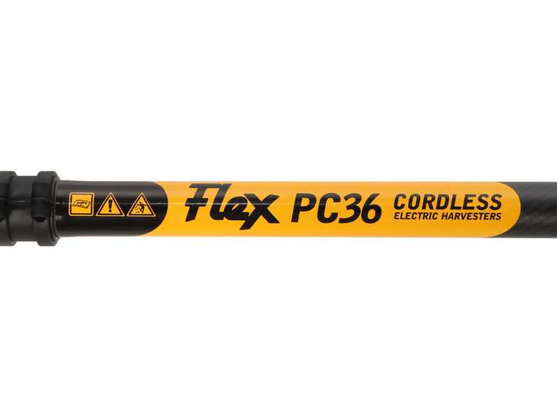 Oliviero Flex PCT36 Premium Cordless - Abbacchiatore elettrico 235/335 cm a batteria al litio 2x36V 4.5 Ah - Asta telescopica in carbonio